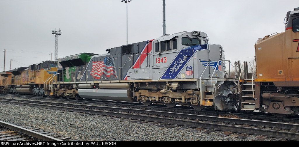 UP 1943 Up Close on A Rainy Utah Morning at The UP Ogden Yard Utah 